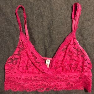 Hot pink lace bralette Gillian and O'Malley
